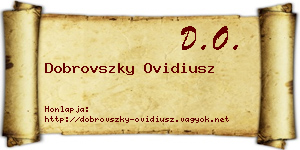 Dobrovszky Ovidiusz névjegykártya